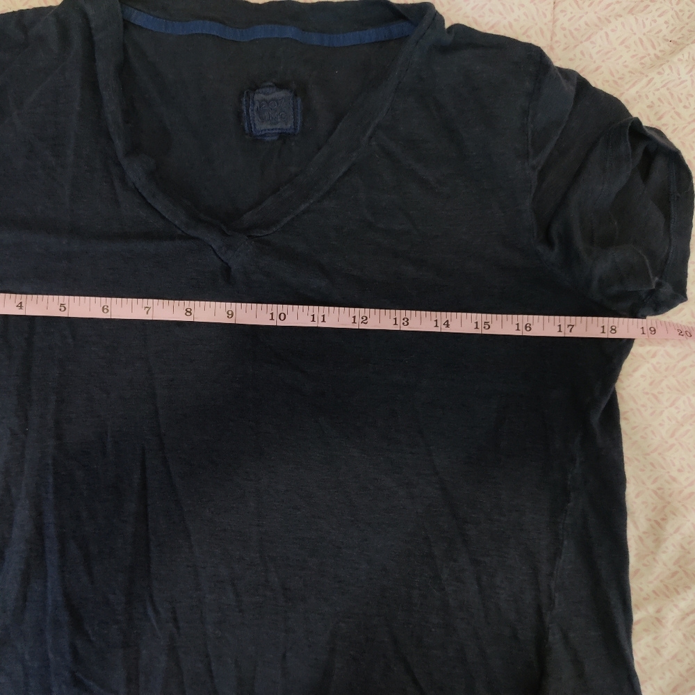 120% lino Blue V-neck shirt - Picture 8 of 8
